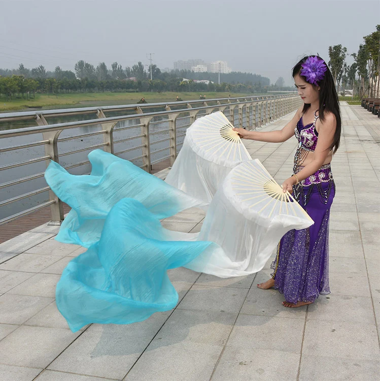 Профессионал Покрасил 100% чистого натурального шелка веер для женщин танец