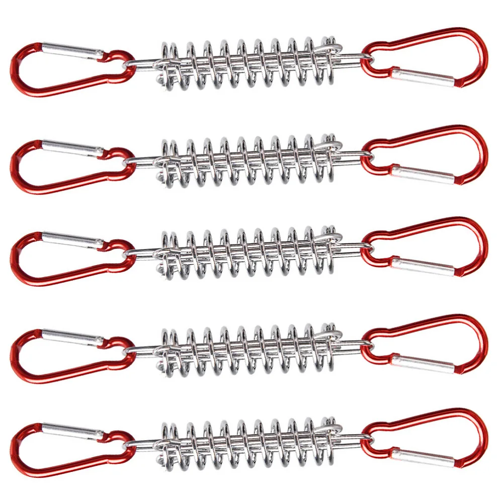 

1 Set Steel Tent Rope Tensioner Camping Pegs Windproof Spring Tent Buckle