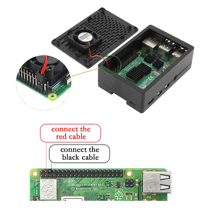 Для Raspberry Pi 4 защитный чехол ABS корпус черная коробка корпус+ крутой вентилятор Алюминиевый радиатор для Raspberry Pi 4 Модель B 4B