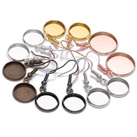 10pcs earring hooks cabochons setting base goldsilver color metal clasps for diy earring jewelry making findings supplies