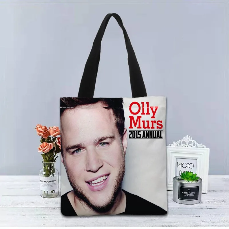 

Custom Olly Murs Tote Bag Canvas Fabric Handbag Two Sides Printed Shopping Bags Traveling Casual Useful Shoulder Bag 1208