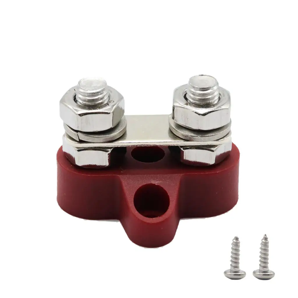 

Car Bus Bar Terminal Block - M8 (5/16'') Power Distribution Block for Truck RV Boat, Heavy Duty Stainless Steel - Red