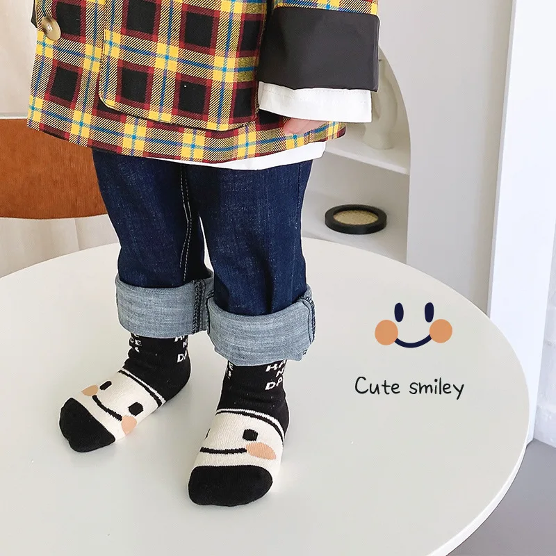 5Pairs Children's Socks and Lovely Cartoon Bear Striped Socks Combed Cotton Private  Comfortable Non-slip Socks Warm