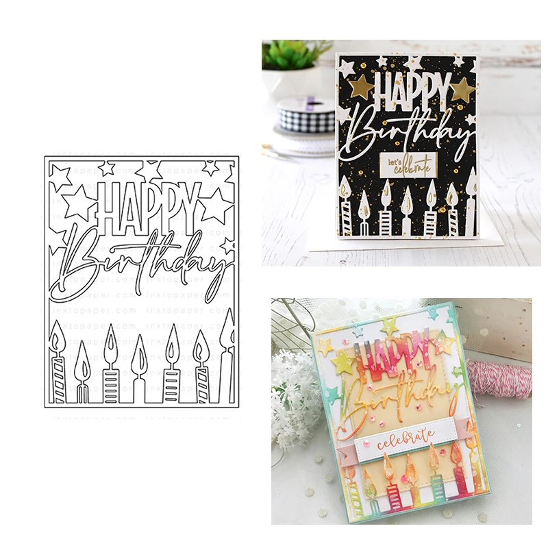

Birthday Dies Scrapbooking Metal Cutting Dies Craft Embossing Make Paper Greeting Card Making Template DIY Handmade 2021 New