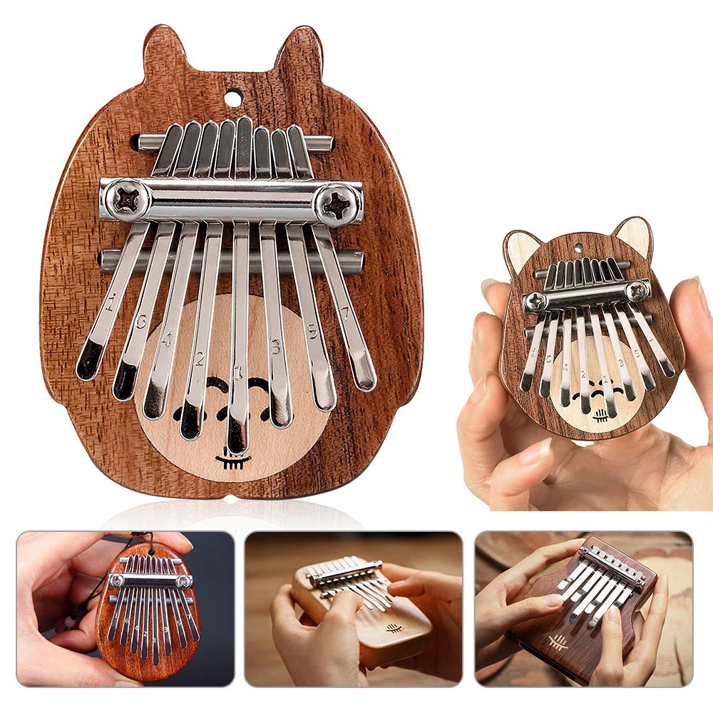 

Portable Mini 8 Tone Kalimba Thumb Piano Maple Sapele Walnut Finger Piano Wooden Keyboard Instruments For Beginner Birthday Gift