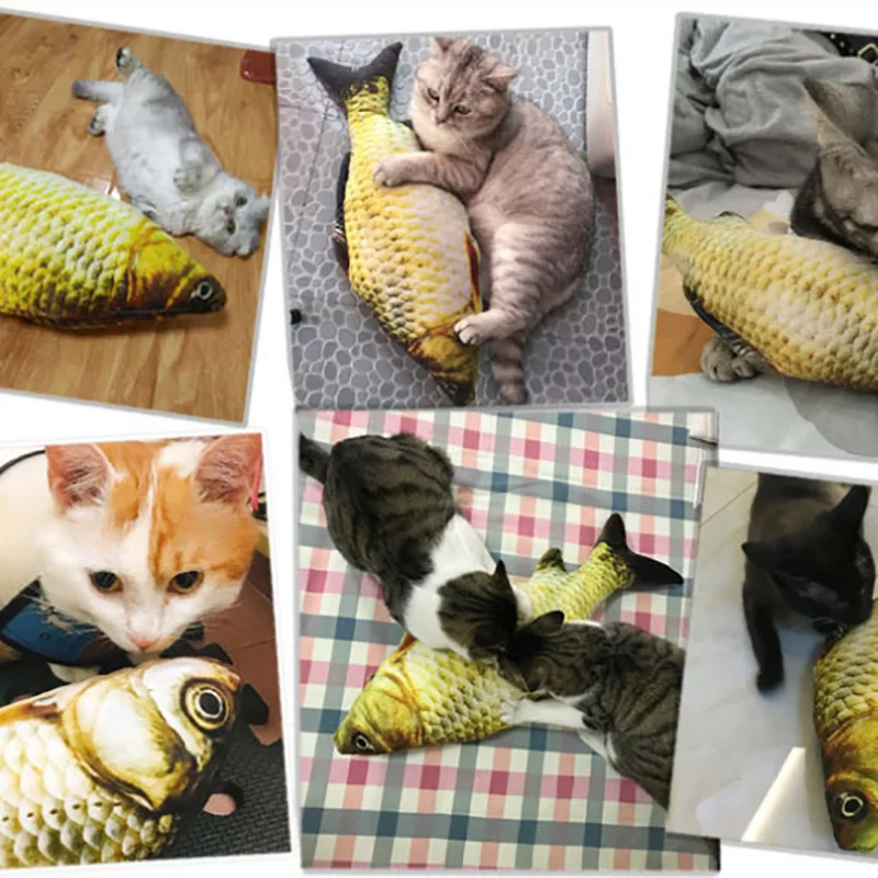 

40 Cm Simulation Fish Plush Animals Toys Carp Grass Pillow Funny Pet Cat Cute Pusheen for Zsw