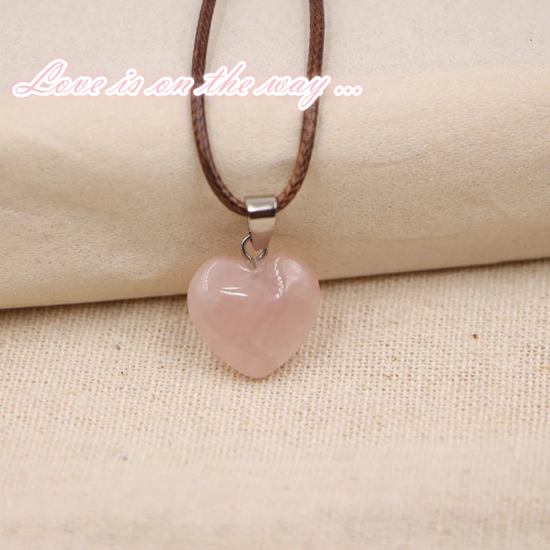 Подвеска с натуральным сердцем Just Pink Love розовое ожерелье сердечком удача в