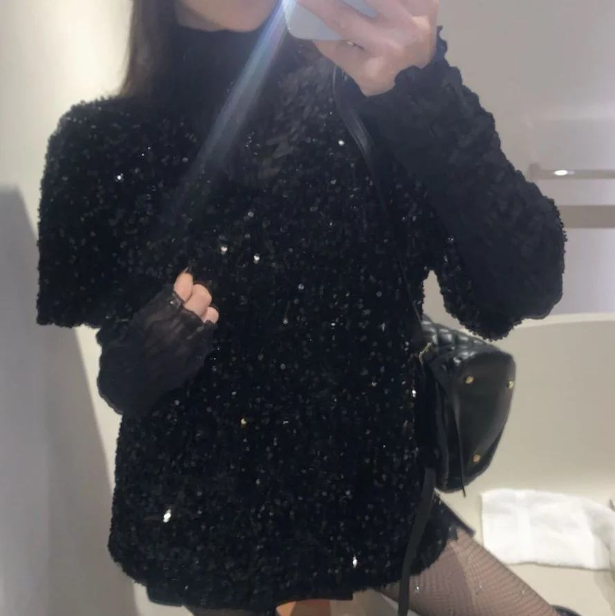 

Pink Glitter Spring Summer Short Sleeve Glitter Sparklilng Bling Bling Sweet Tees Girls Cute Shirts DJ Club High Street