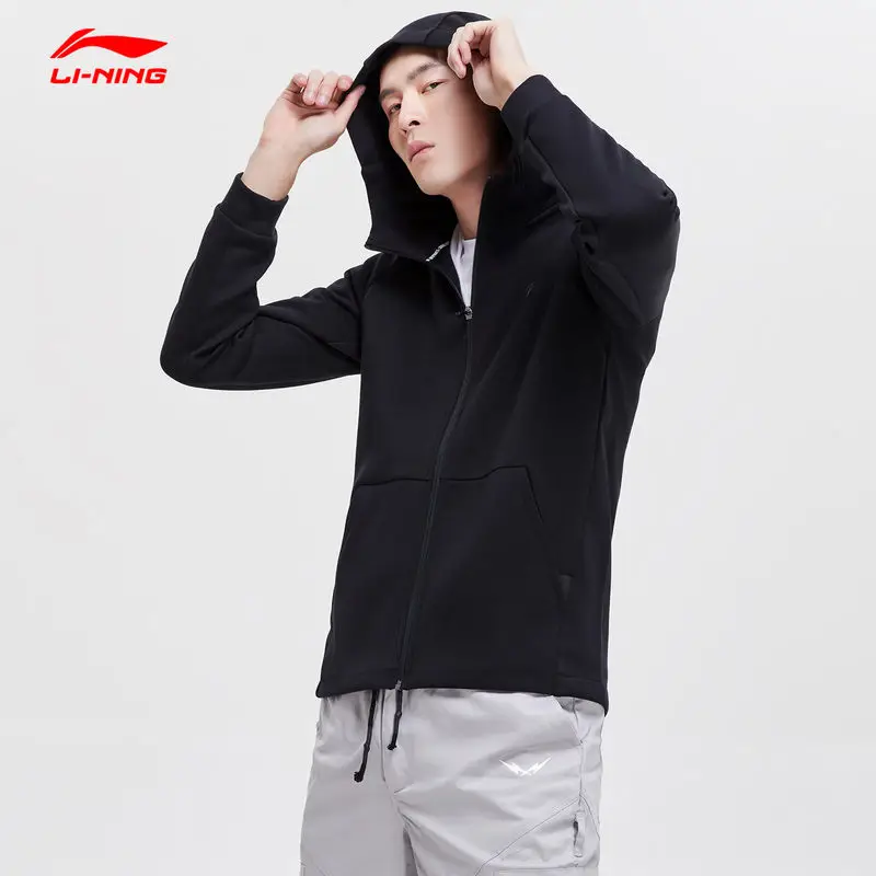 Li Ning мужская толстовка с капюшоном Стандартный крой 66% хлопок 34% полиэстер