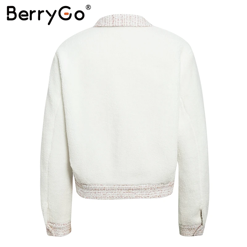 BerryGo Твидовые костюмы из двух предметов Женский комплект одежды осенне-зимний костюм в стиле пэчворк однобортная Офисная Женская юбка, костюмы женские