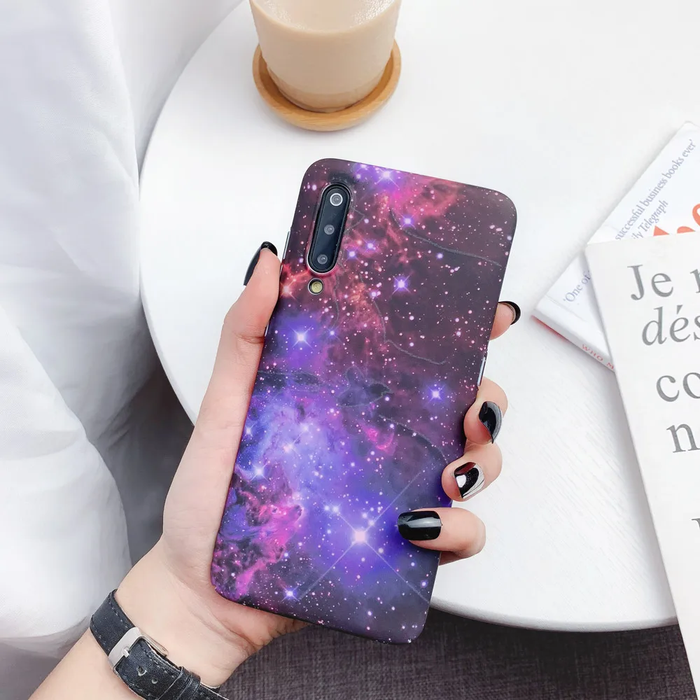 02 Чехол для телефона Lu mi nous для Xiaomi mi 8 mi 9, модный жесткий чехол для ПК для Red mi Note 7, чехол для задней крышки, чехол для ночного неба с изображением звезд - Цвет: 02