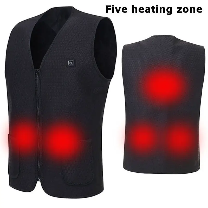 Hemiks зимний мужской теплый жилет с USB подогревом Одноцветный без рукавов одежда