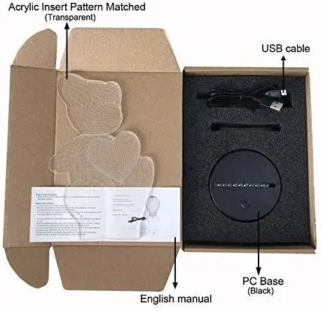 3D лампа Eagle оптическая светодиодная иллюзионная иллюзия светильник с изменением