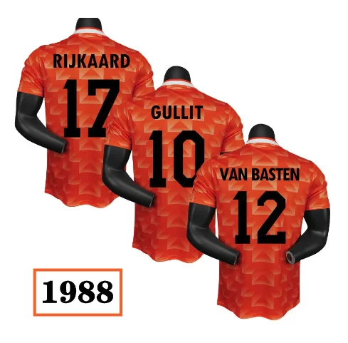 

Dutch classic men1988 Retro Football Jacket Home Orange VAN Best Gullit RIJKAARD Rugby Short Sleeve CAMISETA Shares Evenly