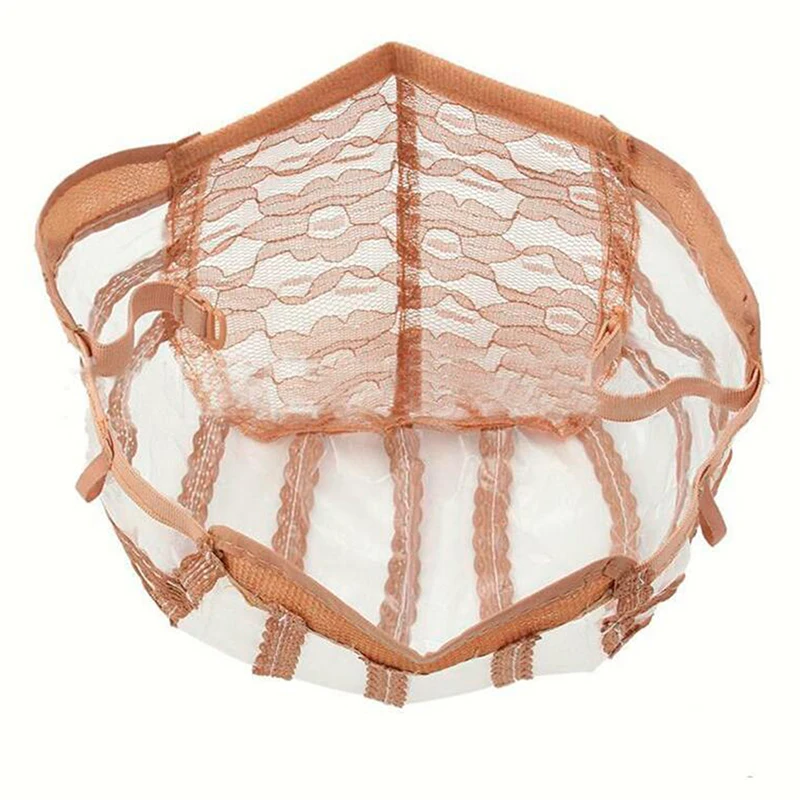 

High Quality Wig Cap Making Wigs Straps Breathable Mesh Weaving Adjustable Cap 3 Styles Black Beige Brown Hot Sale