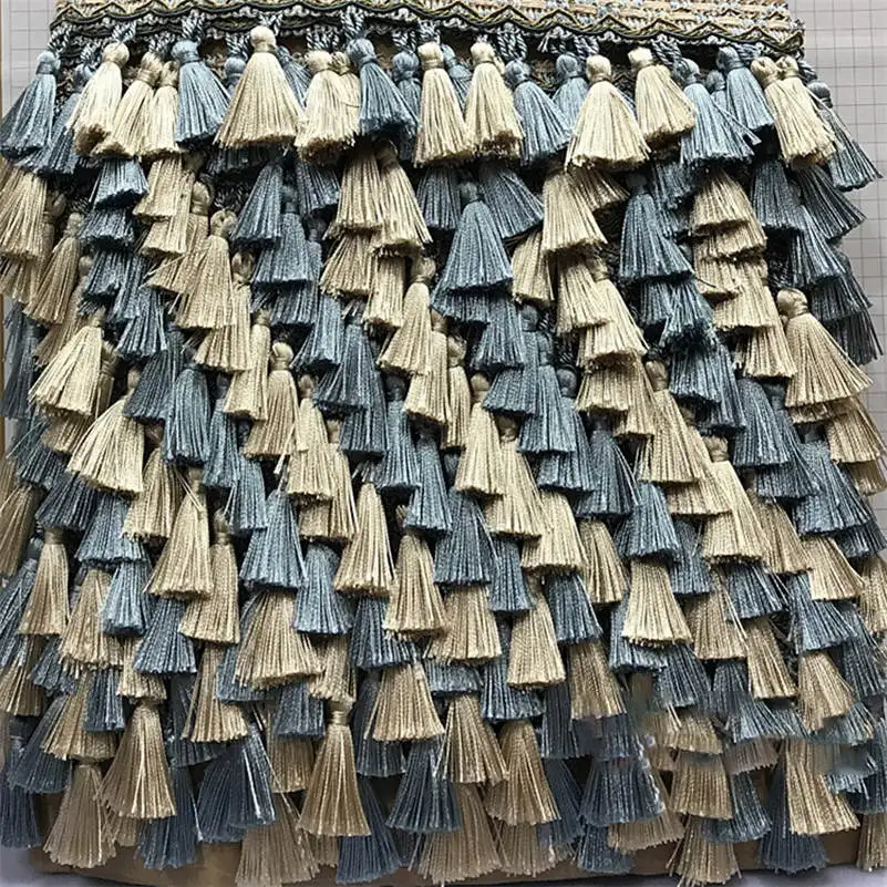 Двухцветная занавеска 1 м с бахромой и окантовкой декоративные подушки для шитья