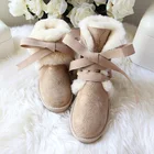 Ботинки женские зимние из натуральной овечьей кожи, на шнуровке, до середины икры