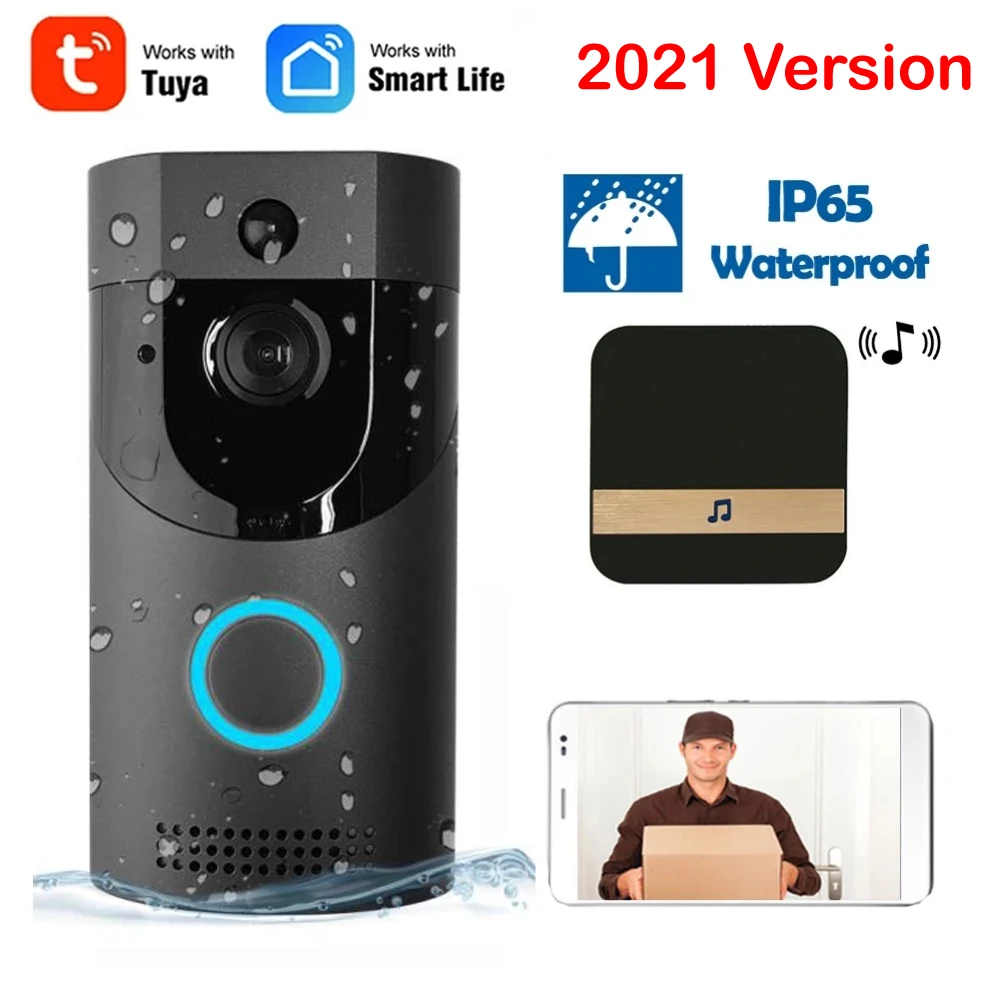 Водонепроницаемый беспроводной видеодомофон с аккумулятором дверной звонок