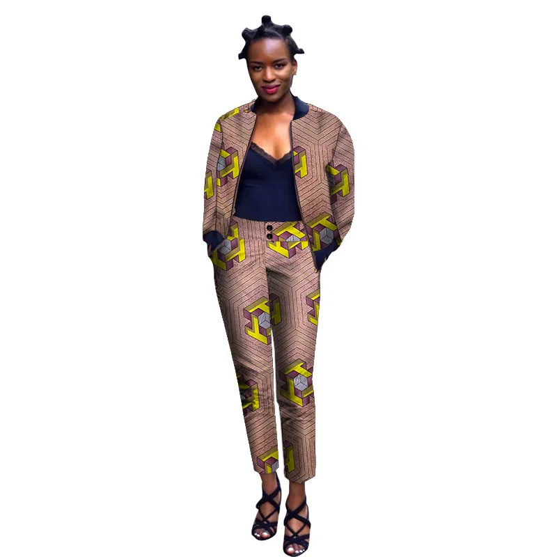 Spring African Suits Women Jackets Patch Trousers Nigerian Lady's Ankara Outfits Wedding Party Wear