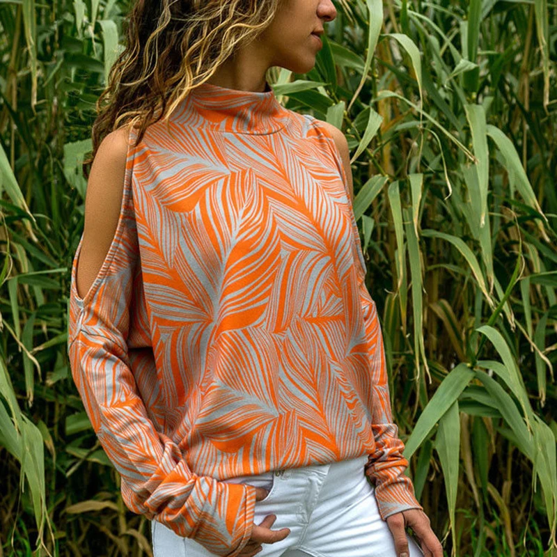 Новая женская футболка с открытыми плечами в полоску топы рисунком для девочек