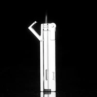 creative cylindrical butane gas lighter cigar lighter portable metal lighter smoking accessori garget for men