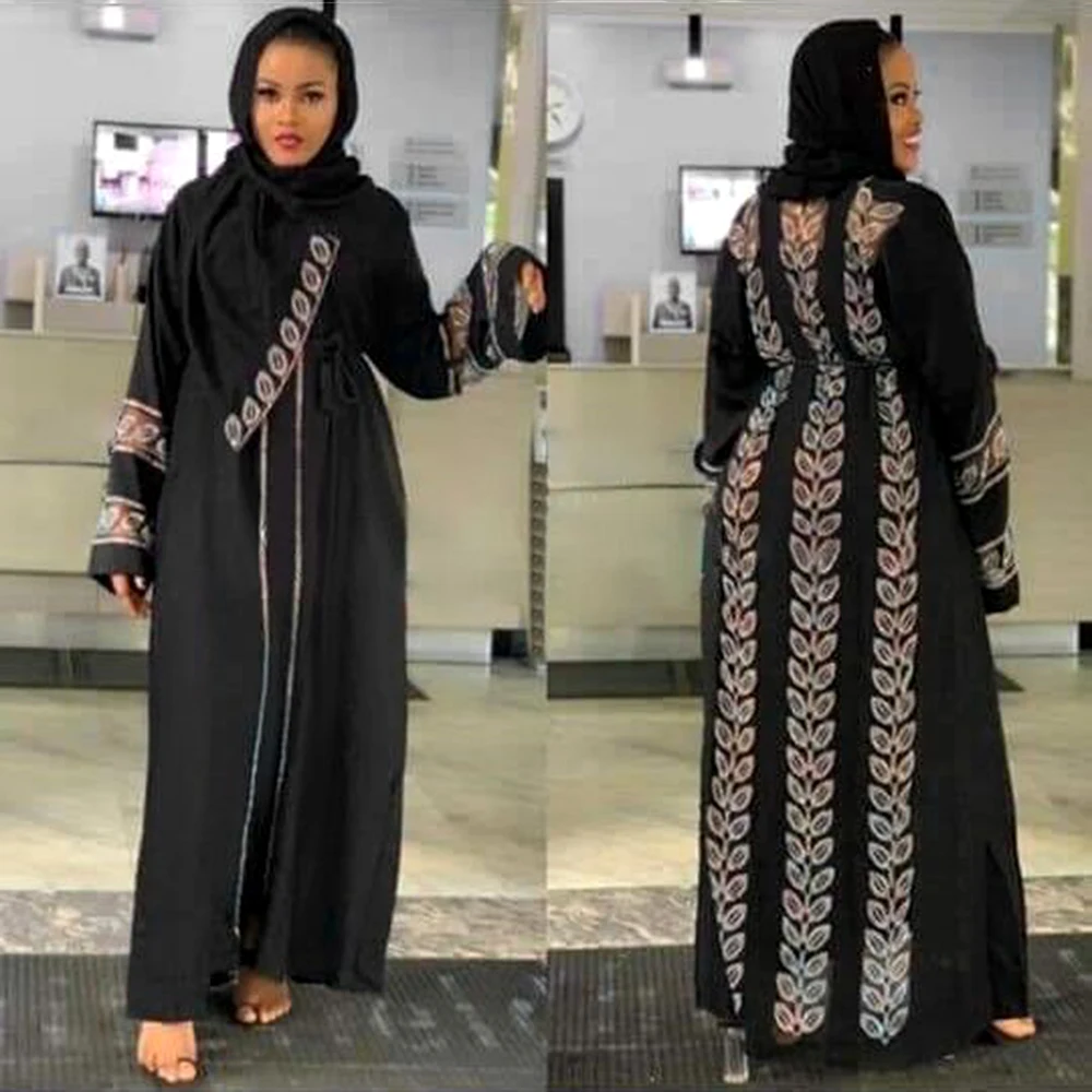 Новинка 2022, модное мусульманское платье в Бангладеш, вечернее платье Дубай, абайя, хиджаб со стразами, турецкий марокканский кафтан, мусульм...