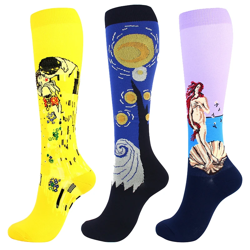 3 Pairs Compression Stockings Men Women Cycling Sports Socks Fit for Edema Diabetes Varicose Veins Marathon Running Socks