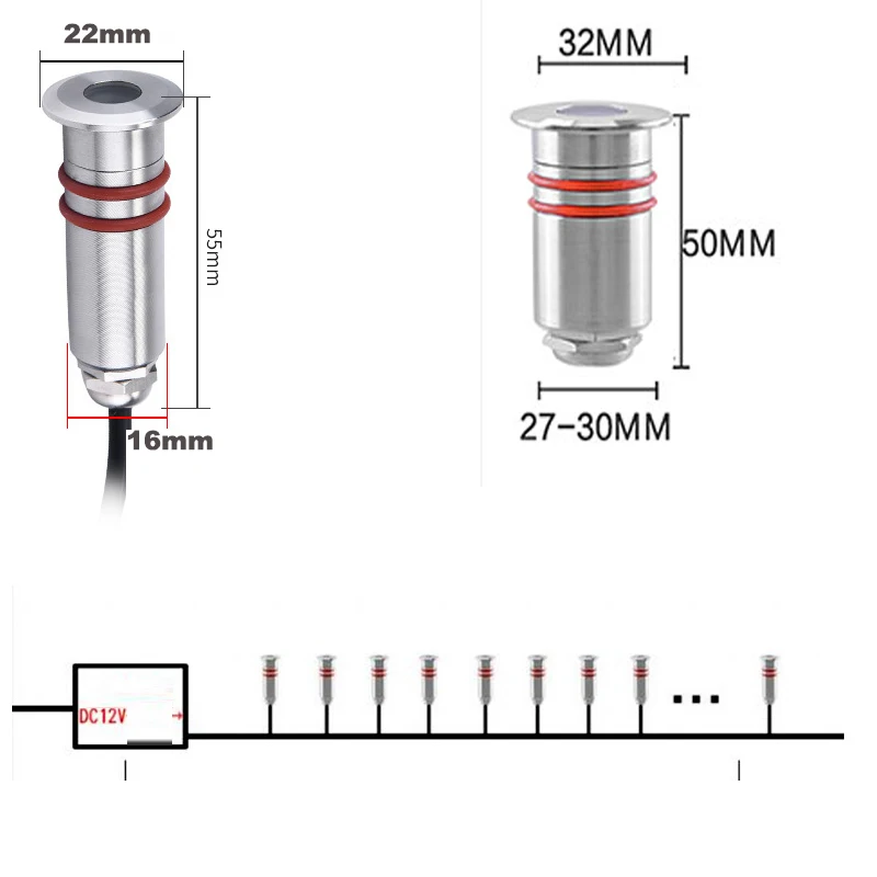 Миниатюрная Светодиодная лампа для внутреннего дворика утопленный светильник