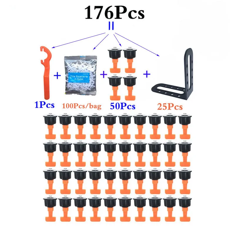 50 шт. плитка Системы уравнитель + 25 Мужской Угол выравнивания Клин пол стены