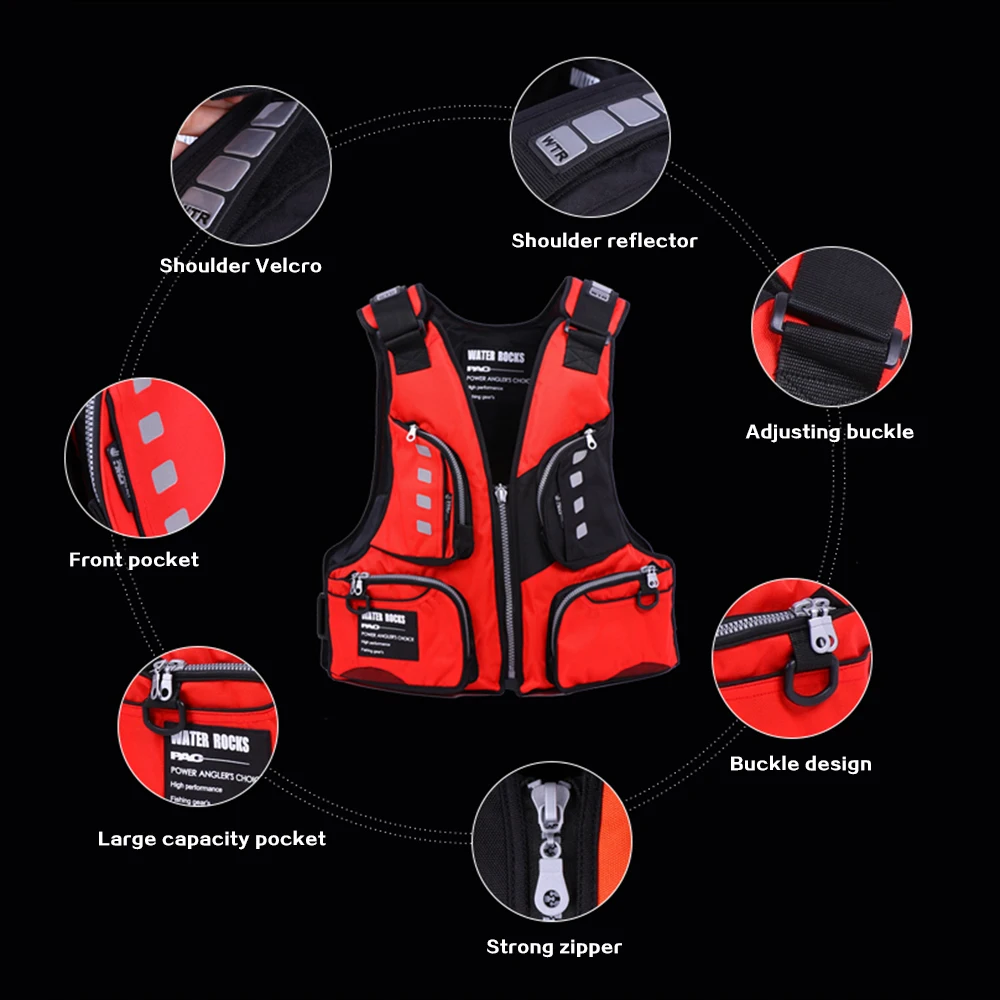2021 hot sale life jacket professional adult fishing swimming rafting multi-function light multi-pocket | Спорт и развлечения