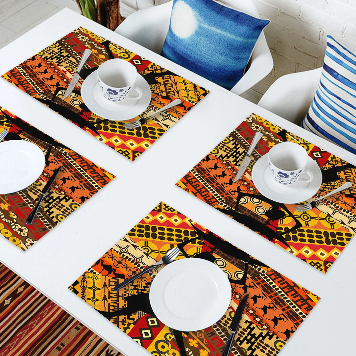 Набор из 4/6 столовых приборов для обеденного стола в Африканском этническом