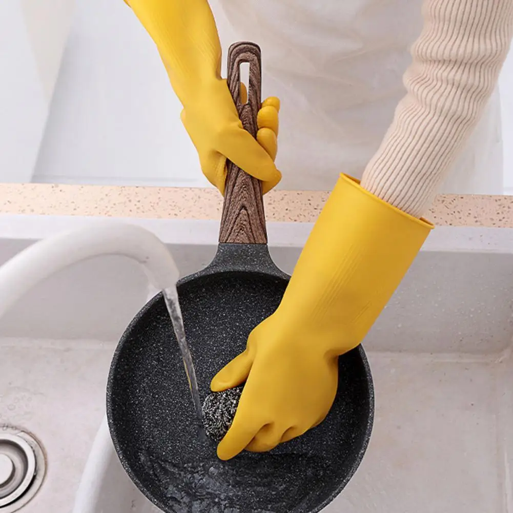 

Чистящие перчатки, дышащие маслостойкие резиновые устойчивые к царапинам широкие перчатки для мытья кухни
