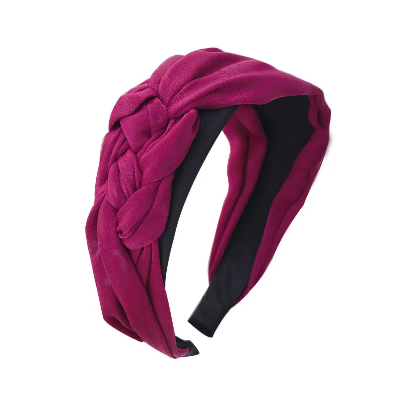 Ободок для волос женский Плетеный однотонный элегантный ободок с узелком