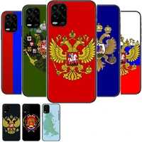 russian national emblem flag cartoon phone case for xiaomi redmi note 10 9 9s 8 7 6 5 a pro t y1 black cover silicone back pre s