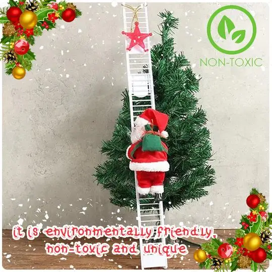 Забавный Рождественский Санта Клаус Электрический подвесная лестница украшение