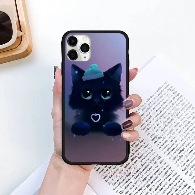 

Lovely Cat animal Phone Case for iPhone 11 12 pro XS MAX 8 7 6 6S Plus X 5S SE 2020 XR Luxury brand shell funda coque
