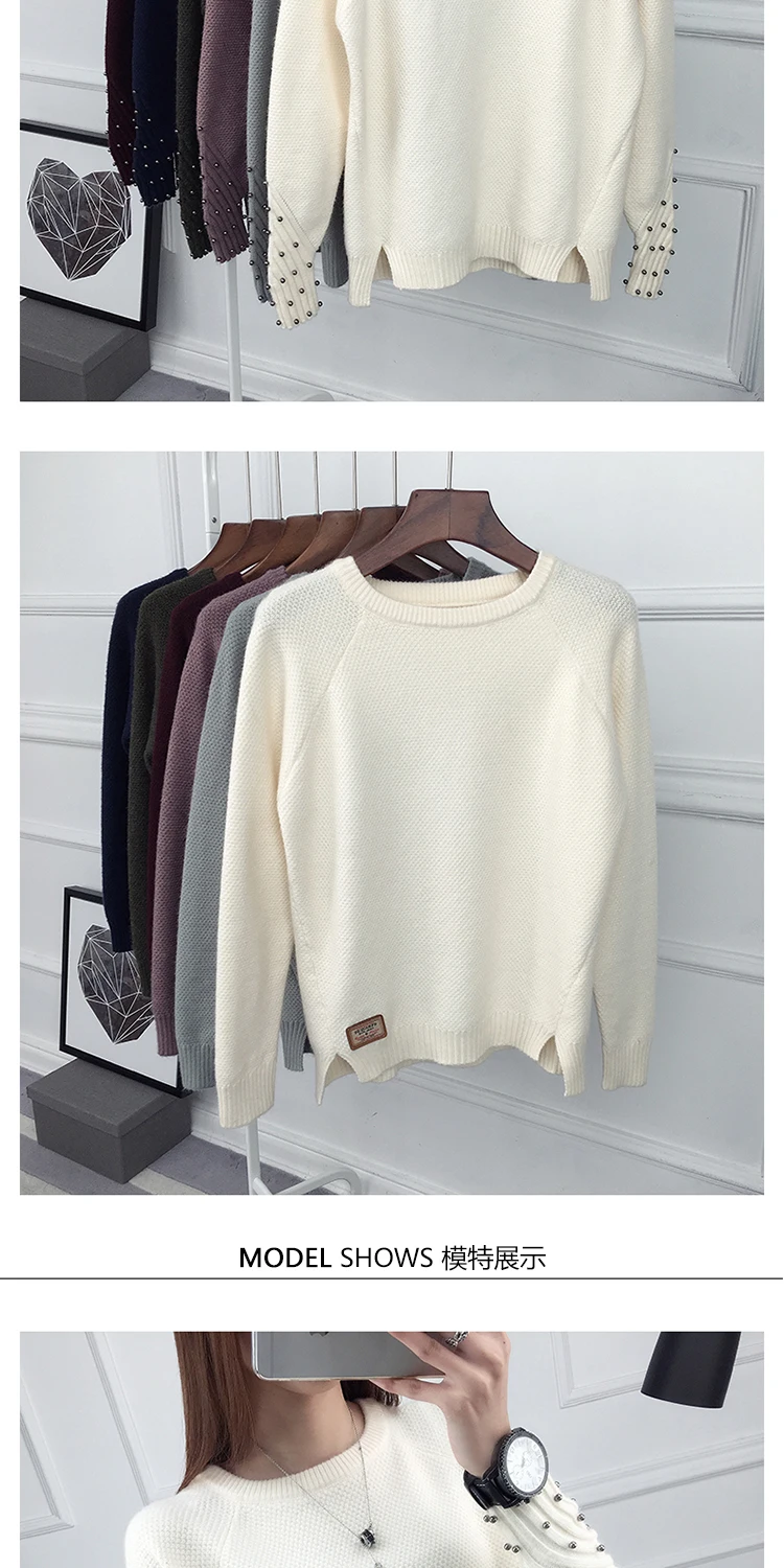 OHCLOTHING новая весна корейский короткие универсальные зимний свитер вязаная рубашка с длинными рукавами и свободные женские