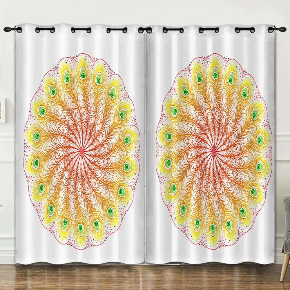 Декоративная занавеска с перьями для спальни гостиной тканевые розовые шторы