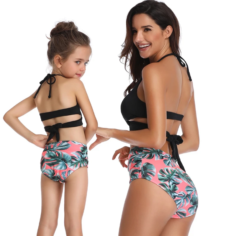 Новинка лета 2019 купальник для матери и дочери купальники с принтом в виде двух