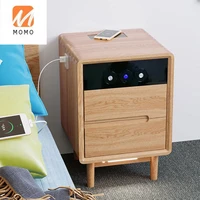 night stand 303860 5cm bed side table bedside lamp wireless charging mesilla de noche solid wood nightstand
