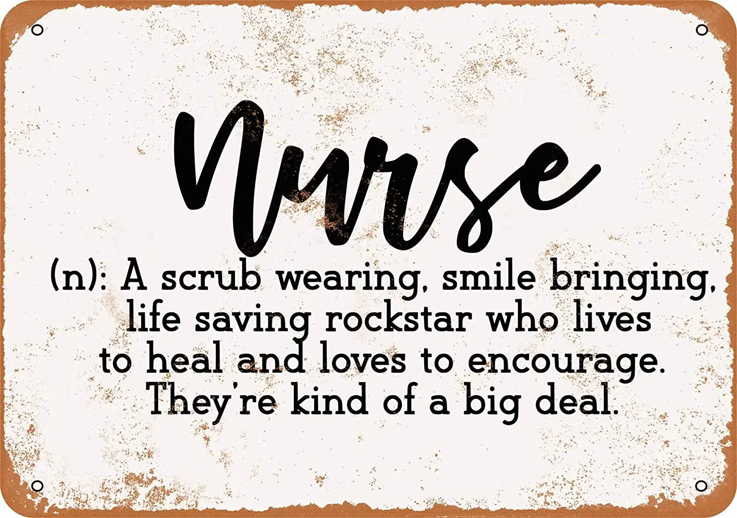 

WallColor 8*12 Metal Sign Nurse Definition Vintage Look