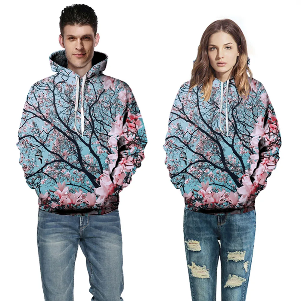 

Hot Sale Hoodies Men/Women 3d Sweatshirts Print Cherry Blossoms Flowers Pullovers Tracksuit Tops YXQL9287
