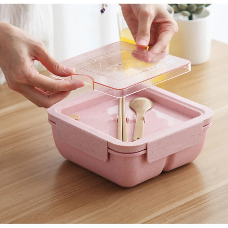 Экологически чистый Ланч бокс из пшеничной соломы квадратная модель 1100 Женский