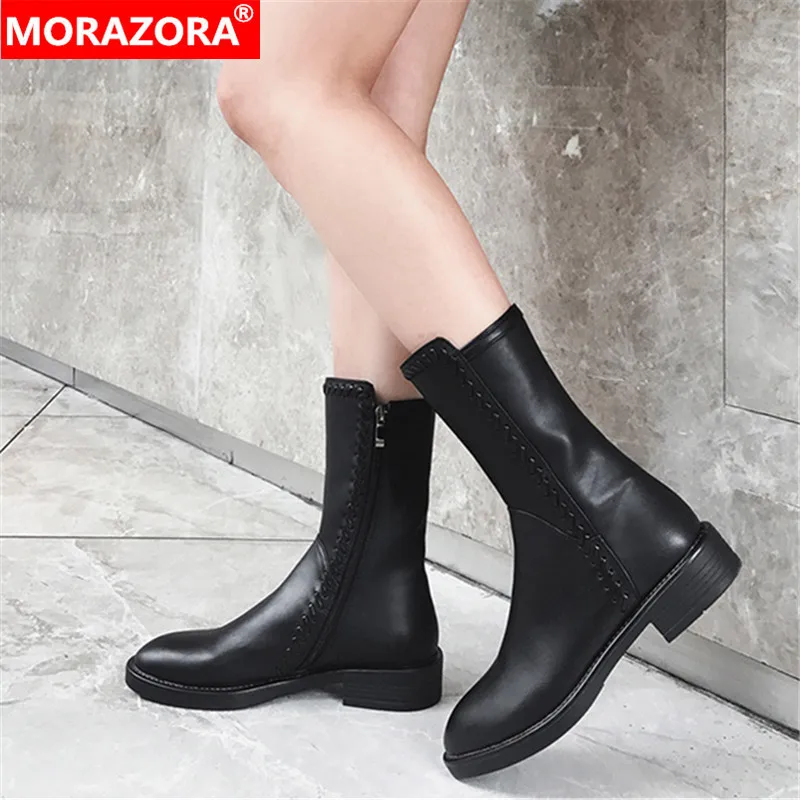 MORAZORA/Новинка 2020 года Лидер продаж женские брендовые ботинки из натуральной кожи