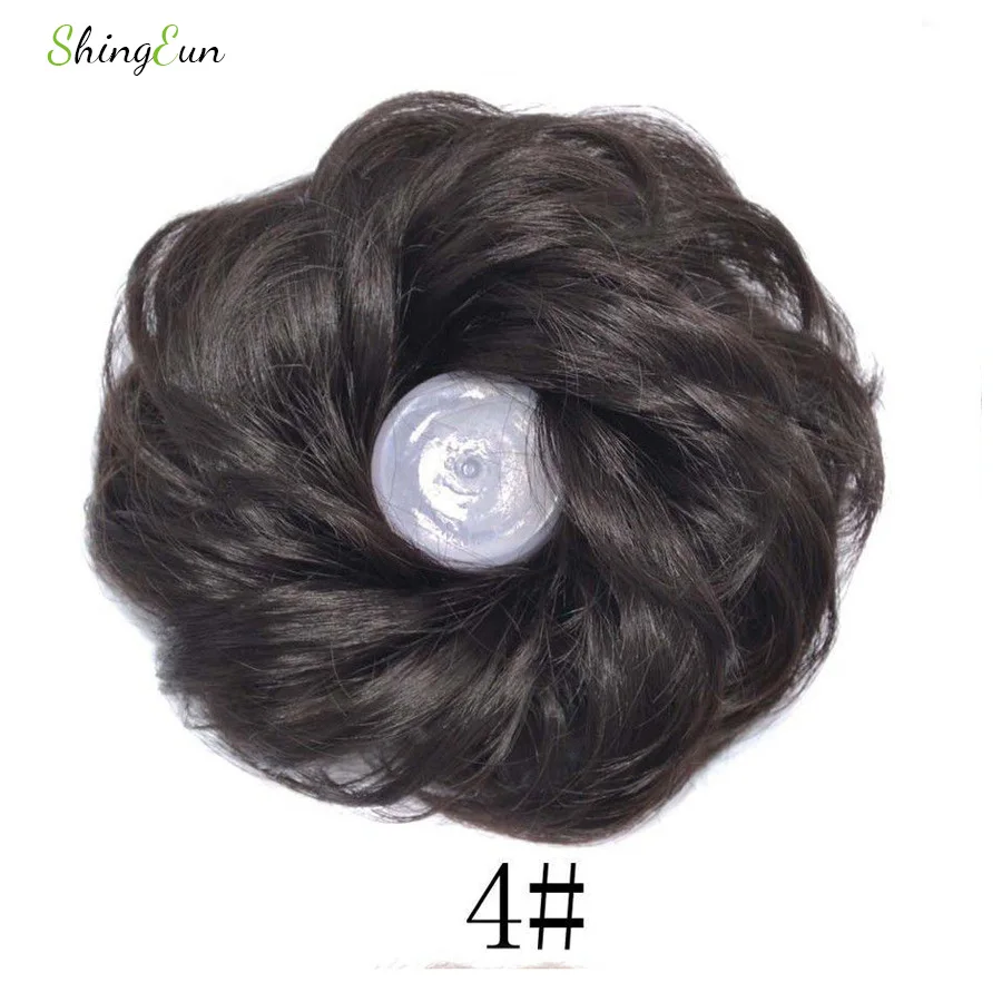 Грязные резинки для волос булочка наращивания вьющиеся волосы парик женщин Updo