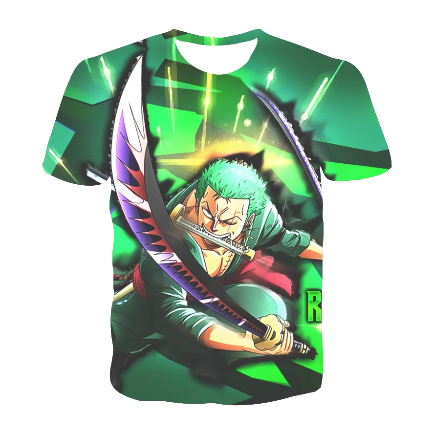 

New 2021 Anime One Piece Roronoa Zoro Fashion Kids Boy Girl Children T Shirt 3D Casual Summer Men Women Funny T-Shirt Tops Tees