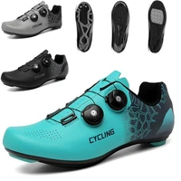 hotnew mountain bike shoes mtb men road racing sneaker compatible with 2 bolt flat pedals bicycle shoe spd cleat cycling shoes