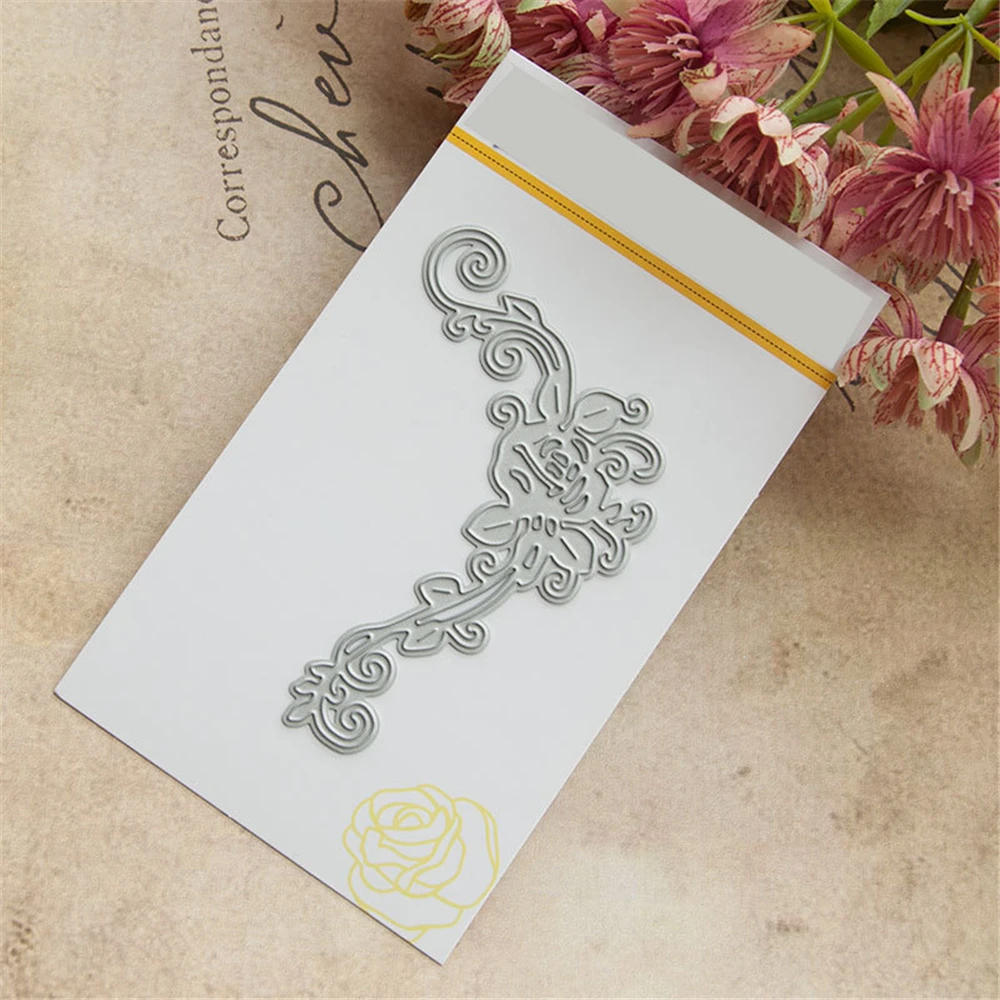 Угловой цветок металлические режущие штампы Скрапбукинг Ремесло вырезания