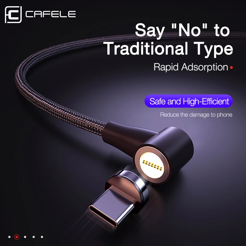 Магнитный USB-кабель CAFELE QC3.0 кабель для синхронизации данных и зарядки iPhone Huawei Samsung