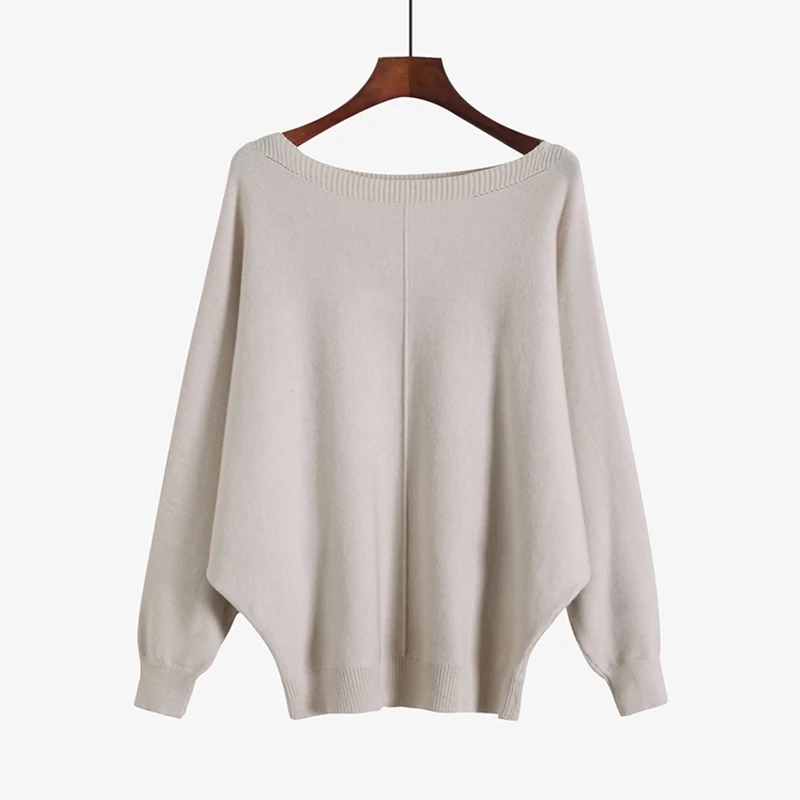 BYGOUBY Oversized Loose Women Sweater Off Shoulder Baggy Pullover Sweaters Batwing Sleeve Solft Knit Female Jumper Pull Femme | Женская